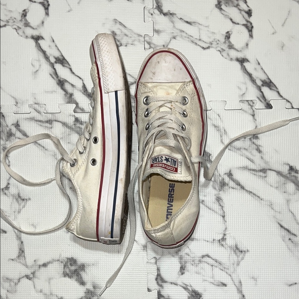 Unisex Converse All Star Off-White Sneakers with Red Accents
